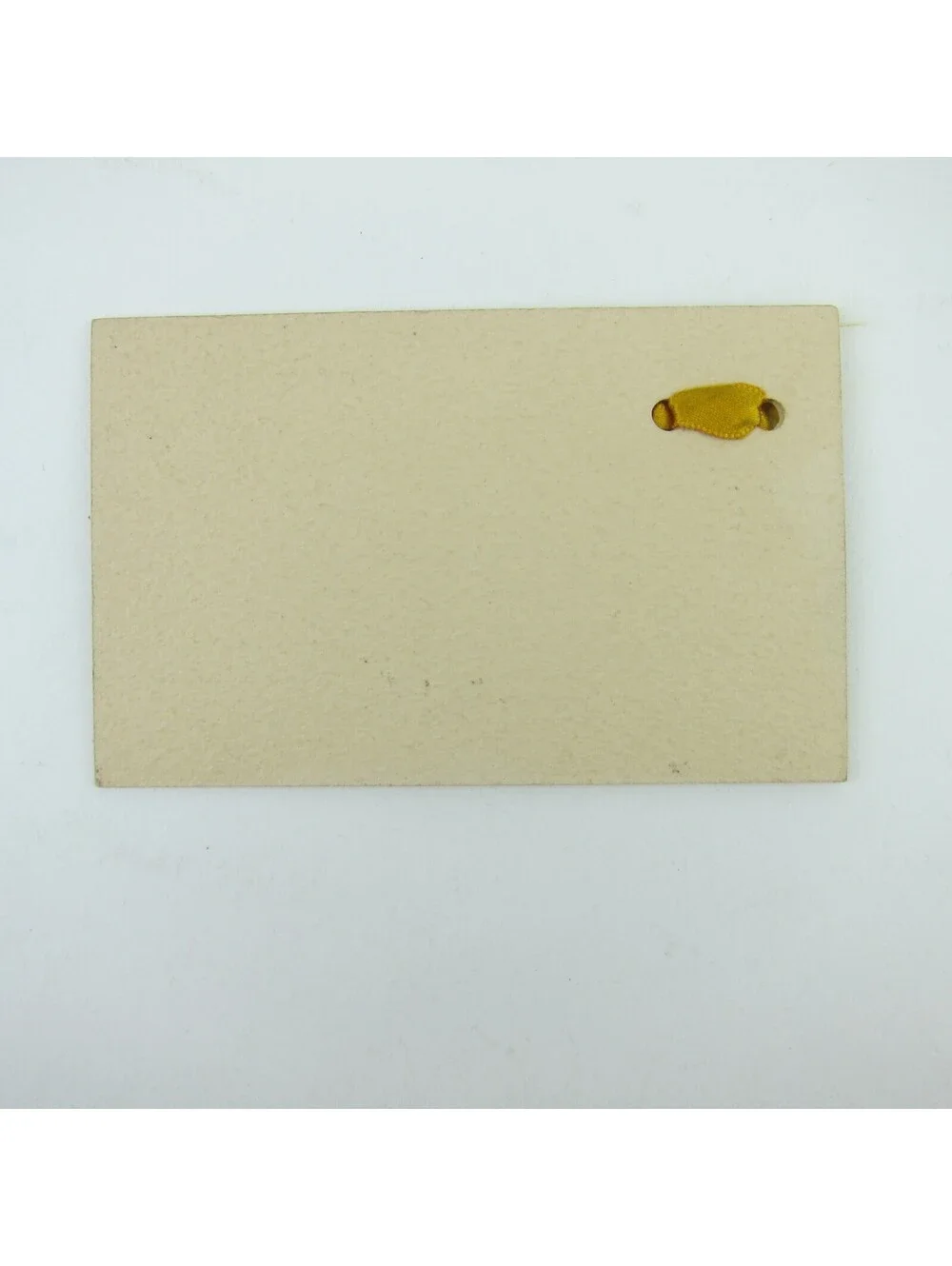 Victorian Calling Card Watercolor Yellow Poppy Flowers Ribbon Bow Antique 1900